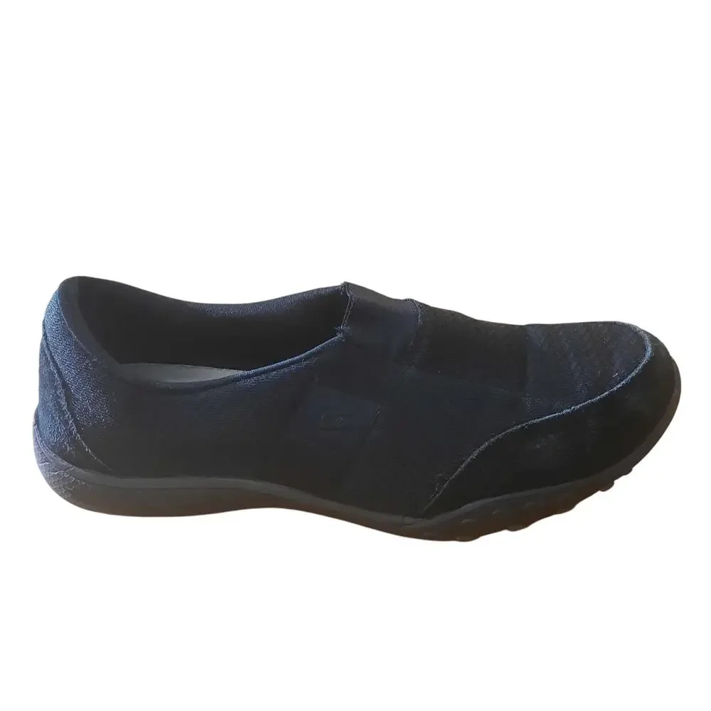 Skechers Womens Relaxed Fit Memory Foam Black Slip On Shoes Size 7.5